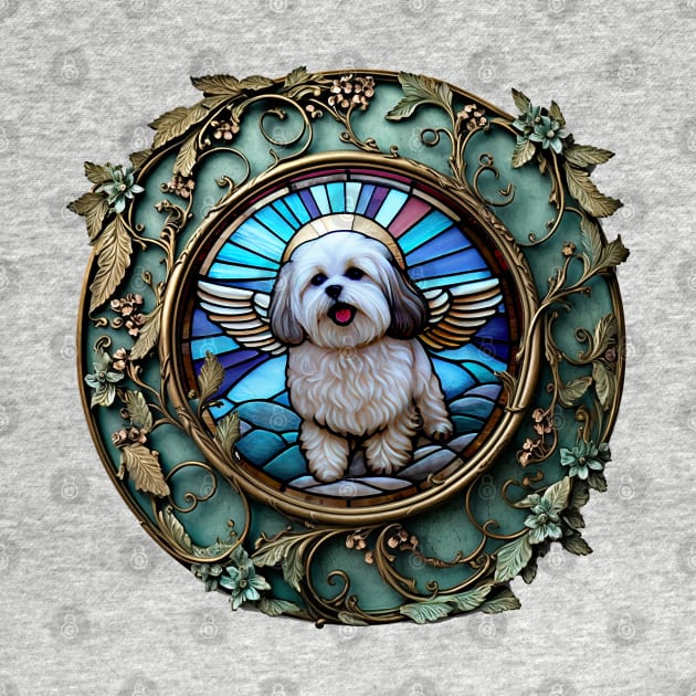 Maltese/Shih Tzu Mix Descending from Heaven To Bless Humanity by Bee's Pickled Art